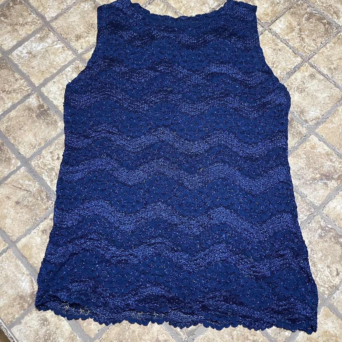 Tops: Trasparente Top blu elegante in pizzo, taglia S/M – Neu (gemäss Beschreibung) aus Gordevio von LanaZimm 1