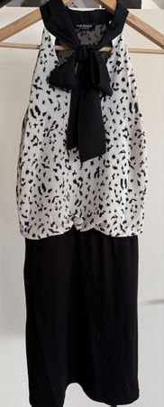 Robe Morgan avec motif et nœud noir, taille S