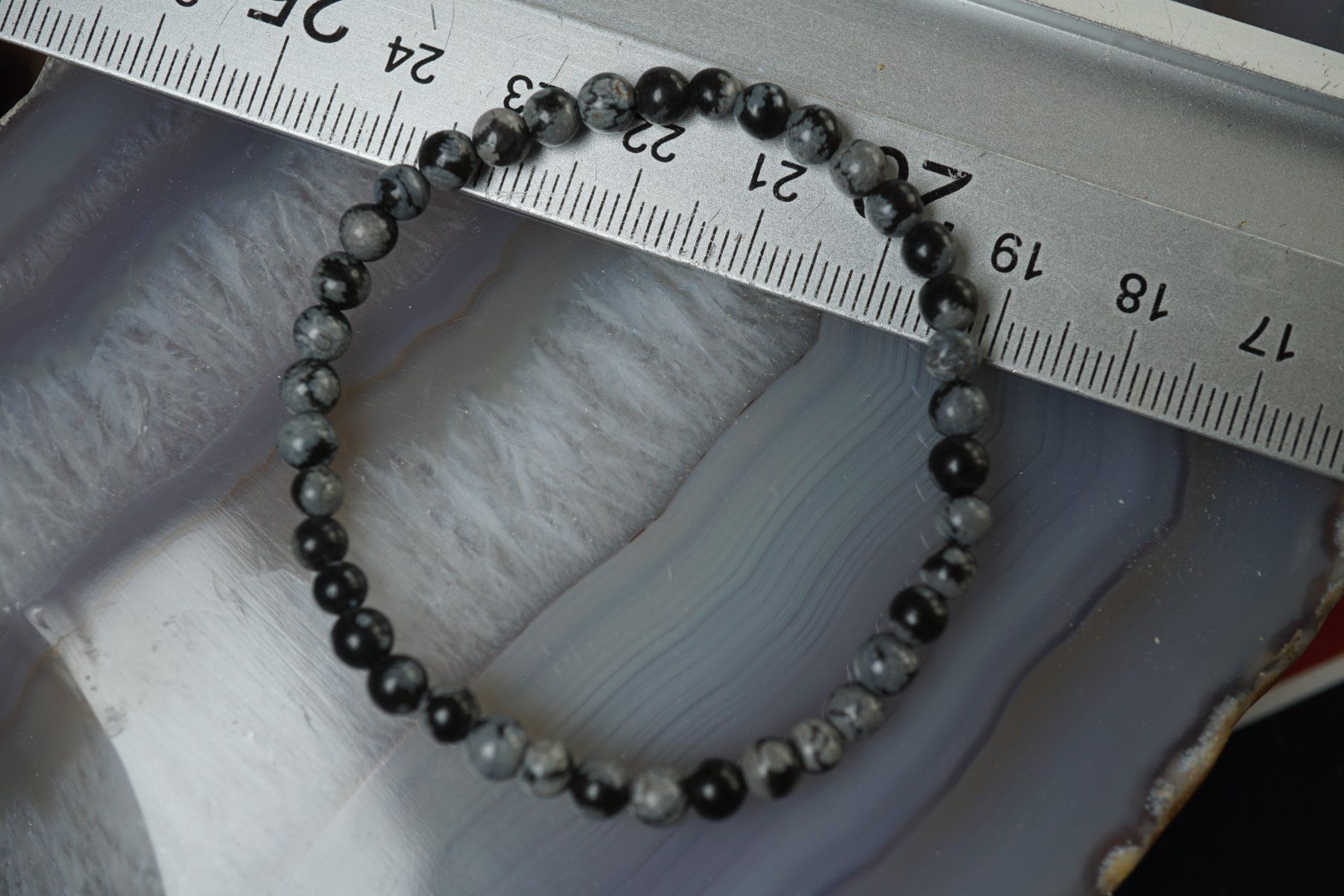 Minerali & Pietre curative: Schneeflocken Obsidian   Kinder  4mm    Armband – Nuovo e nell'imballaggio originale da Eschenbach SG venduto da topstone 2
