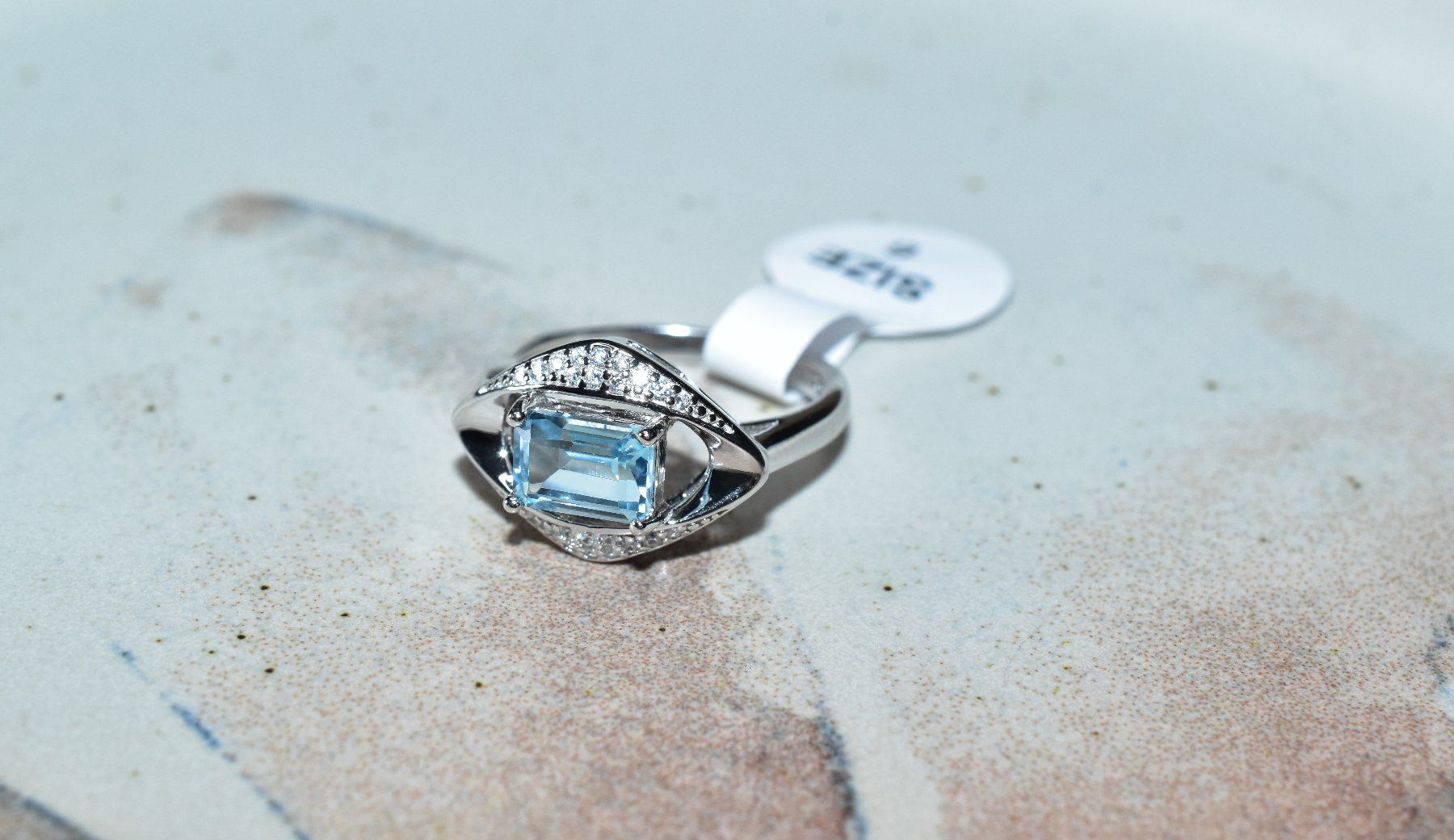 Anelli: Damen Ring mit Topas aus Silber, Gr.6 – Nuovo e nell'imballaggio originale da Laufen venduto da flowerfan 1