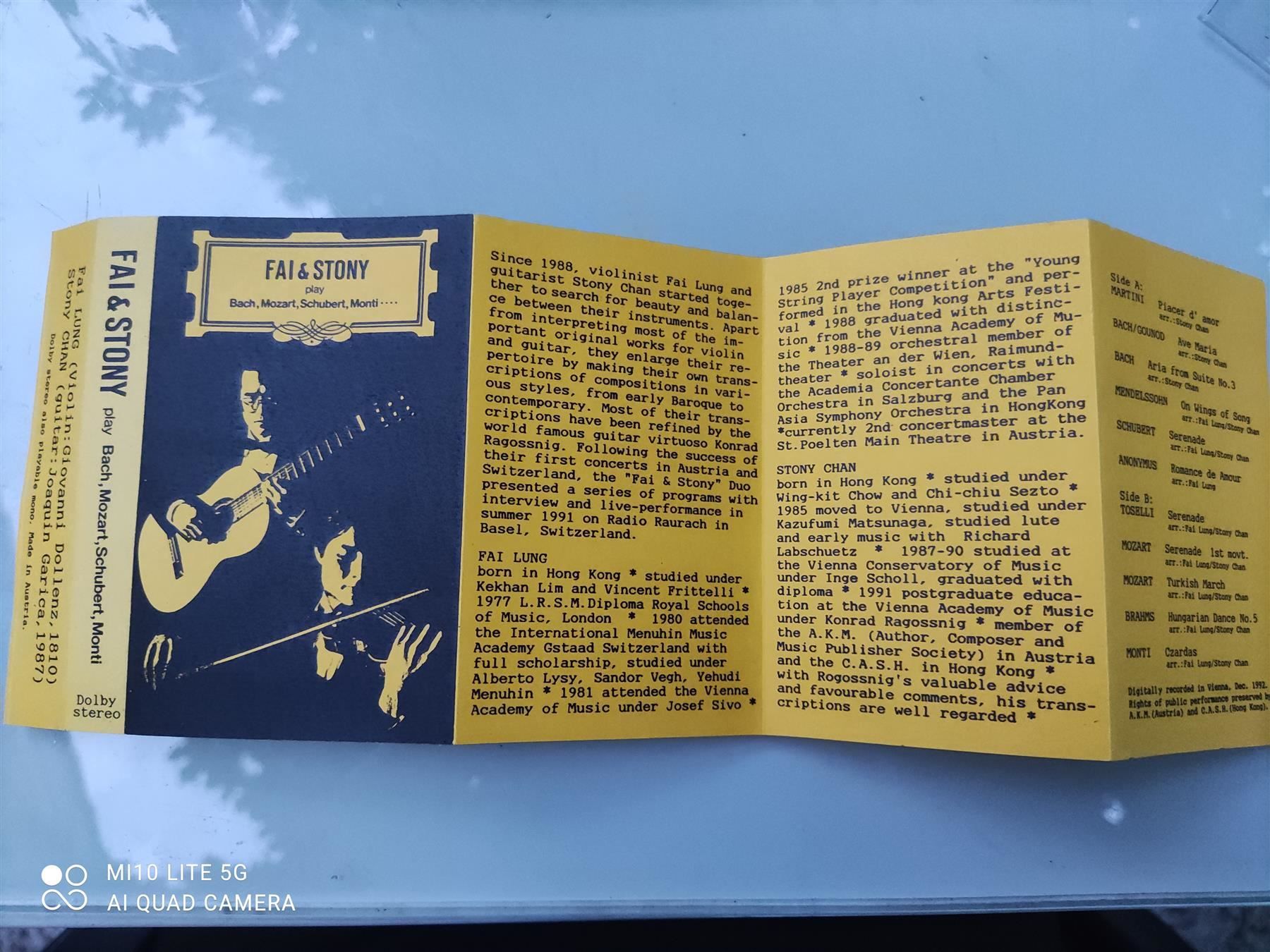 Musicassette: Fai & Stony (Bach, Mozart, Schubert) – Usato da St. Gallen venduto da elk2020 3