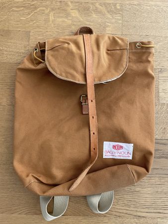 Rucksack BAG'n'NOUN braun Canvas Leder Riemen gut erhalten
