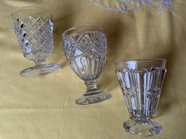 Gläser Becher Pressglas    antik  3 Stück