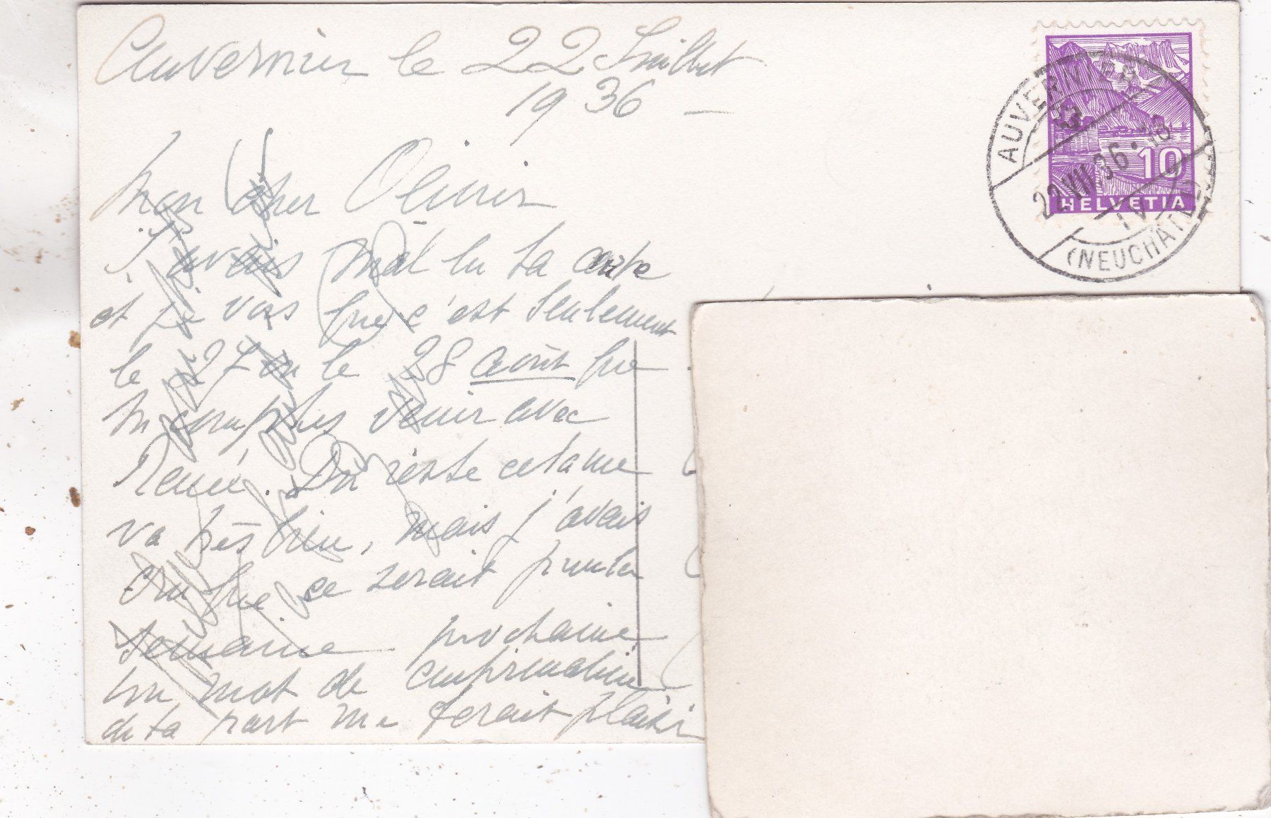 Cartoline postali: Auvernier 1936 – Usato da Herisau venduto da Lisegrat2008 1