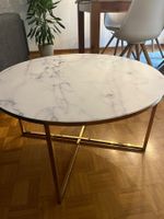 Runder Tisch Marmoroptik Gold 80cm Durchmesser