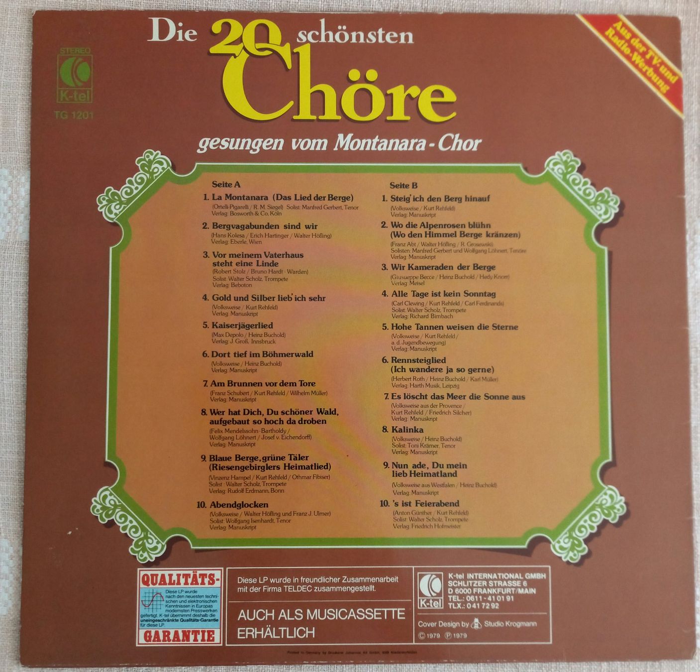 Dischi in vinile: LP "Die 20 schönsten Chöre" – Nuovo (secondo la descrizione) da Binningen venduto da mar_2jlr 1