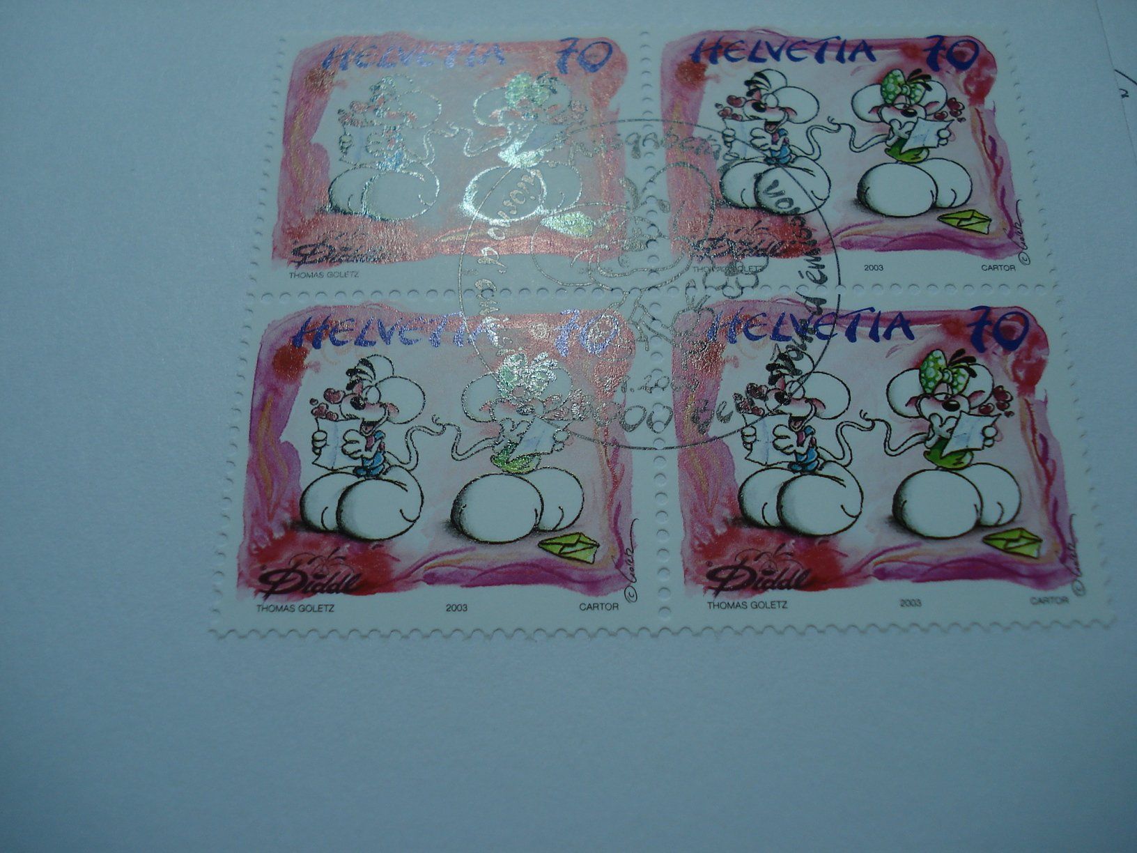 Alle Briefmarken: Diddl 2003, FDC Satz+ 4erblock, 3 Belege – Gebraucht aus Niederwil AG von morostahu