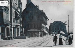 Zürich - Rathausquai, Rüden und Heimhaus - animee belebt