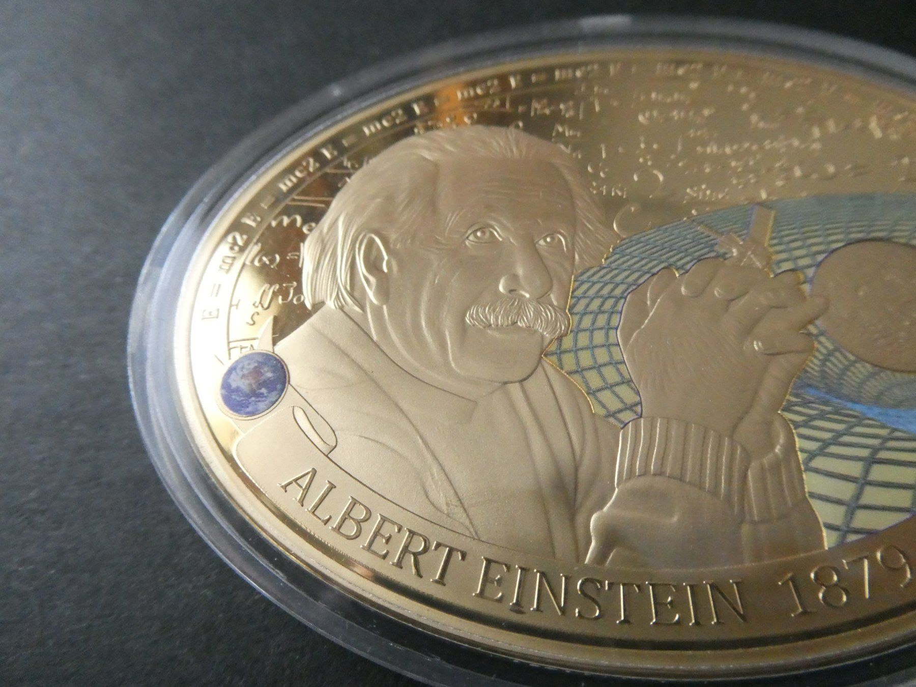 Medaglie: vergoldete Medaille PP 60/85 mm, Albert Einstein – Nuovo (secondo la descrizione) da Hinterforst venduto da Rohusri 4
