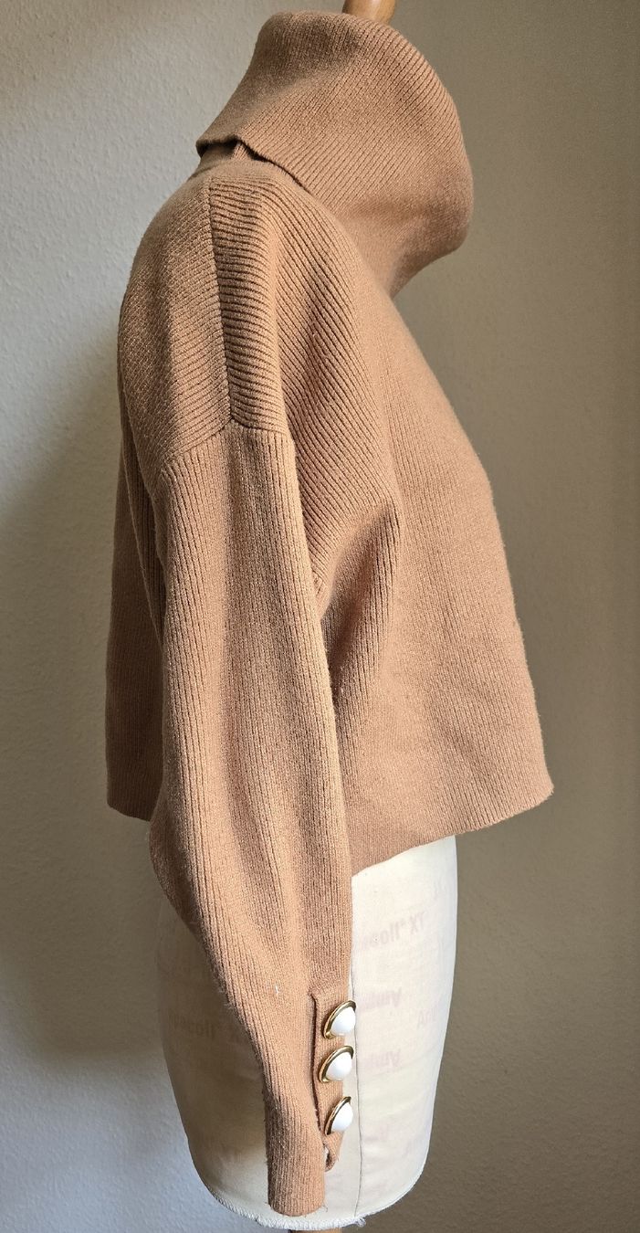 Zara Maglioni & Felpe: Pull court à col roulé couleur camel taille S – Usato da Genève venduto da Saleena 1
