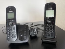 2x Panasonic Schnurlostelefone Haustelefone Telefon