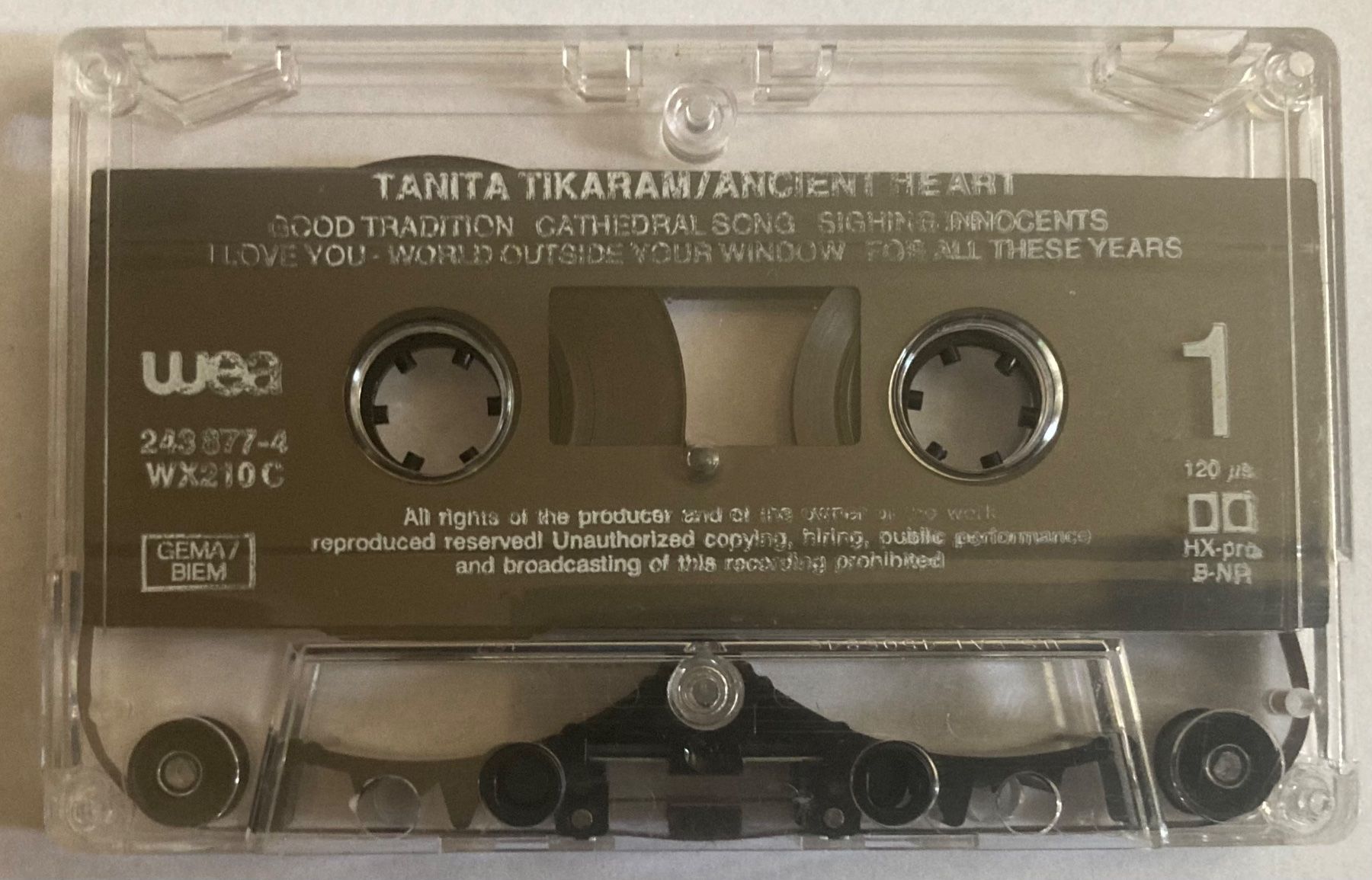 Musicassette: TANITA TIKARAM - ANCIENT HEART – Usato da Poliez-Pittet venduto da Newtown-Records 2