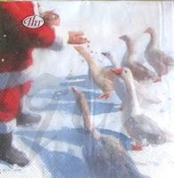 Serviette goose and santa 25x25 (w442) 2Stk.