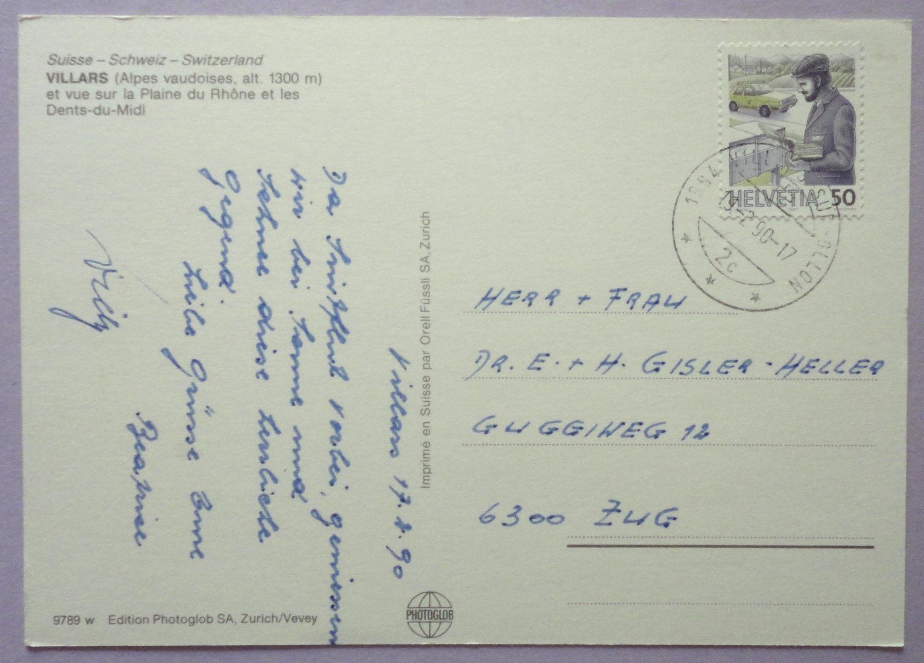Cartoline postali: Villars alt. 1300 m – Usato da Fétigny venduto da Billy2miny 1