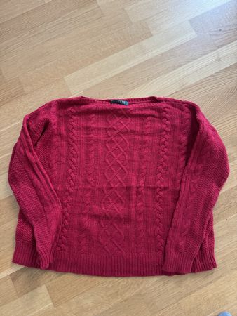 Ralph Lauren Pullover Grösse M - Rot, Zopfmuster, Baumwolle