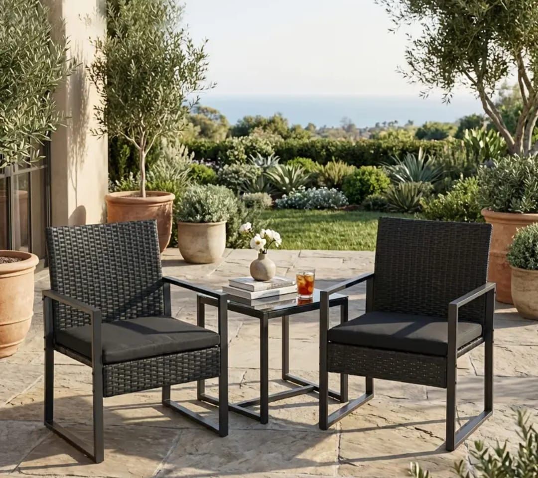 Tischset: 3-teiliges Rattan Bistro-Set – Neu und originalverpackt aus Hochdorf von b1.p 1