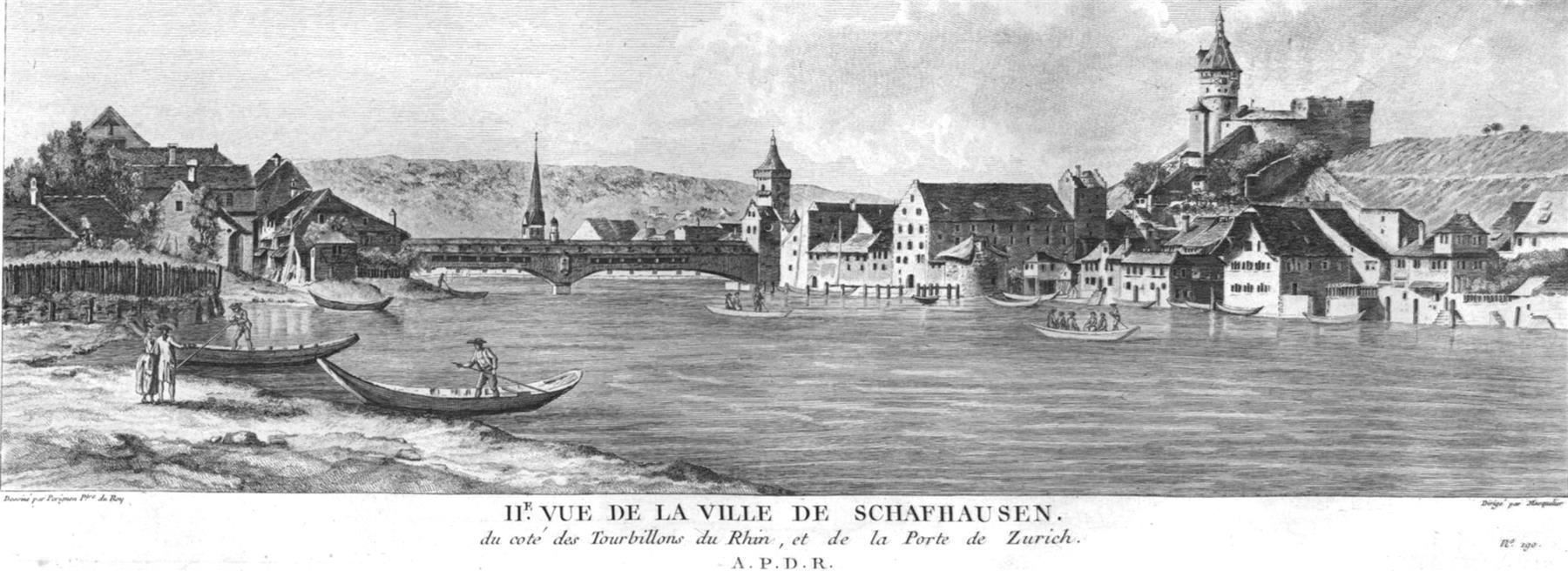 Incisioni: Schaffhausen  Originalkupferstich 1780 – Usato da Rafz venduto da Helvet32 1