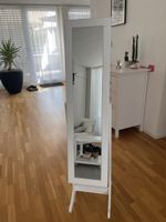 Spiegel Schmuckschrank Weiss mit Stauraum und Standfuss