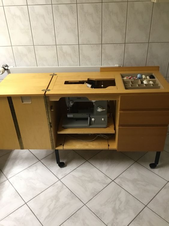 GARIOUANS Nähmaschinenabdeckung 46x32x21cm - Oxford Stoff Mit Staufächern Grau