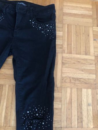 Jeans schwarz mit steinchen Gr. M / 38