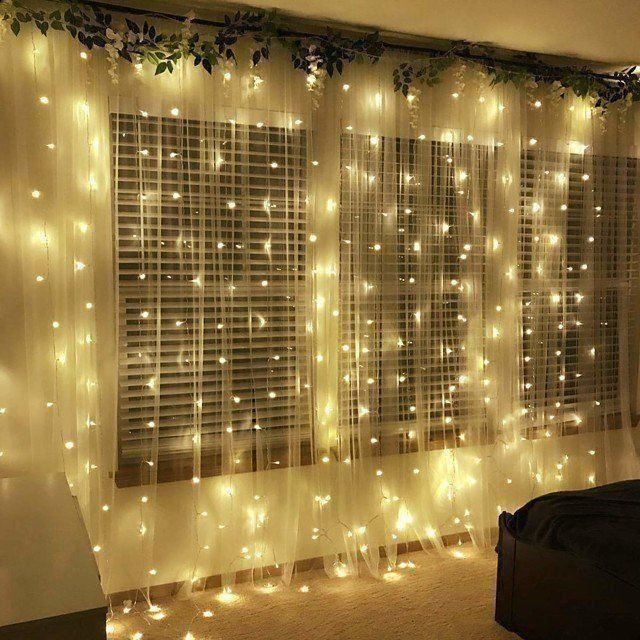 HXWEIYE Guirlande Lumineuse Rideau Multicolore, 300 LED 3m*3m,8 Modes d'Eclairage USB et