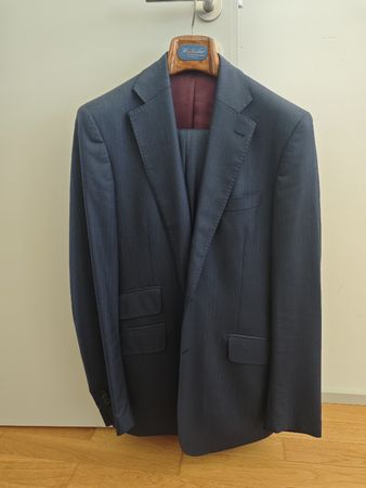 Anzug Ariston Super 130s made in Italy dunkelblau Grösse 50