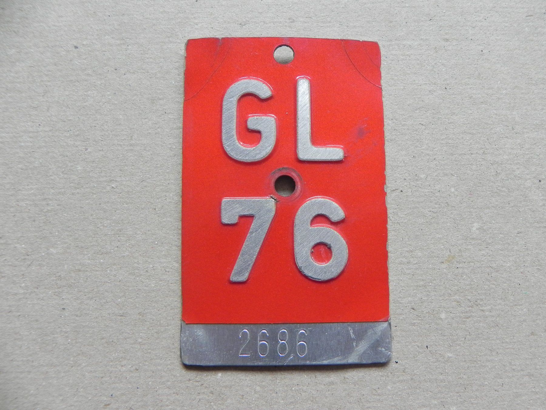 Insegne: Velonummer Rad Velo Nummer GL 76 Glarus 1976 Geschenk – Usato da Siebnen venduto da krimsie