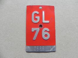 Velonummer Rad Velo Nummer GL 76 Glarus 1976 Geschenk