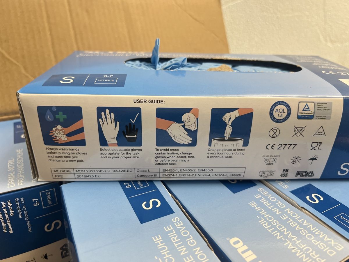 Handschuhe & Handstulpen: SETINO Einmal-Nitril-Prüfhandschuhe S 6-7  – Neu und originalverpackt aus Rotkreuz von Migu2012 1