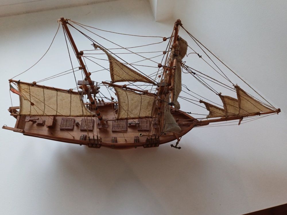 Maquette bateau bois goélette - Décoration