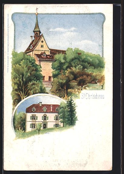 Cartoline postali: St. Chrischona, Kirche, Friedau – Usato da Berlin venduto da bartko-reher