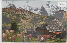 Blick auf Wengen - Litho