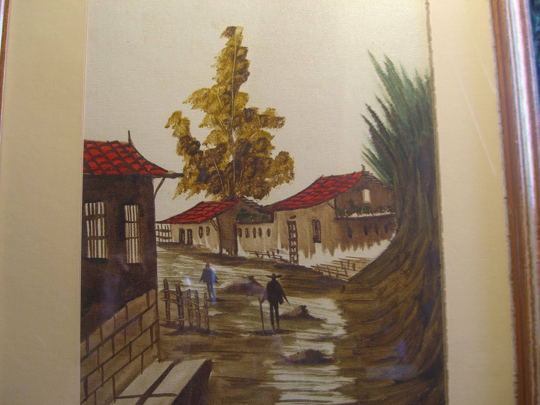 Tessuti: schönes Bild,Stoffdruck / Stoff gemalt – Usato da Winterthur venduto da Gaia 3