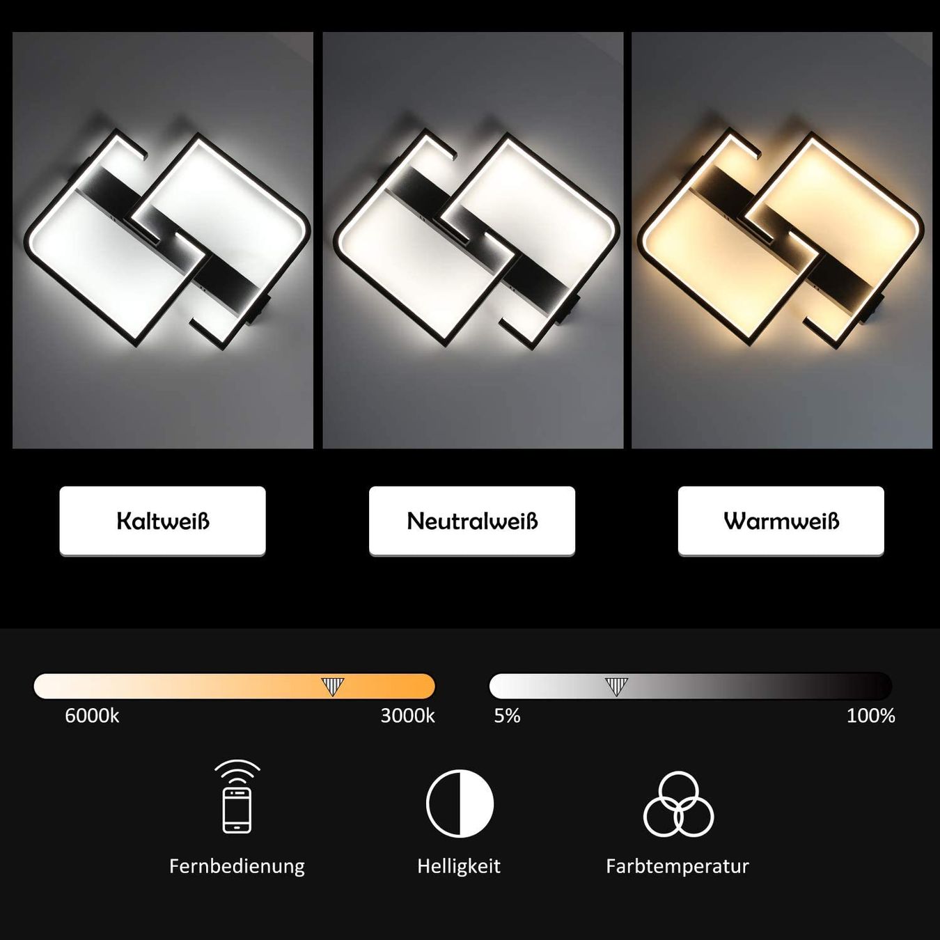 Kronleuchter & Deckenlampen: LED Deckenlampe Dimmbar 35W Deckenleuchte Wohnzimmerlampe – Neu und originalverpackt aus Herisau von Zevora 3