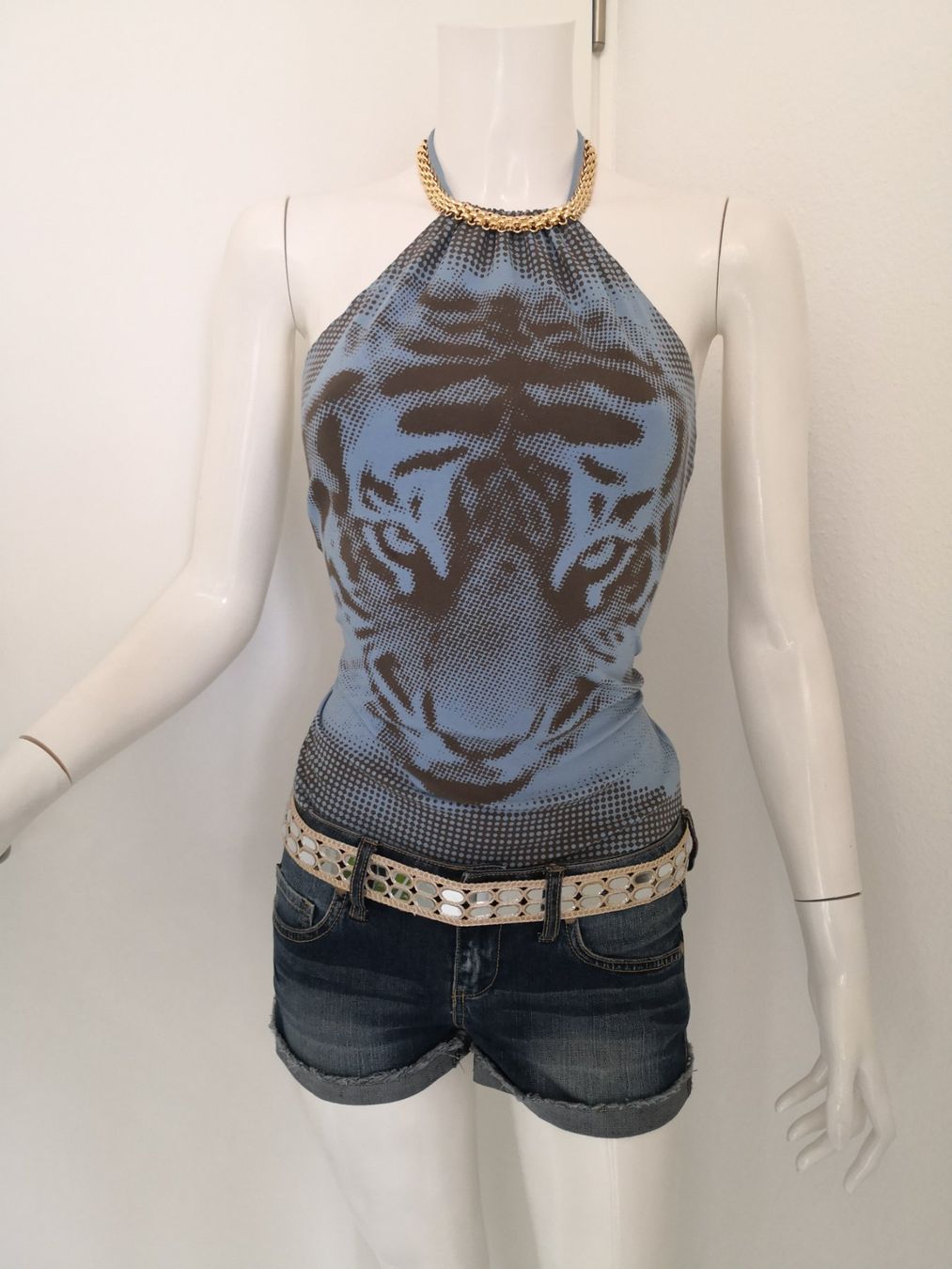 Mango Top: 🤩MANGO TOP HELLBLAU MIT TIGER-DRUCK BRAUN – Nuovo (secondo la descrizione) da Olten venduto da Naja-Twins-Twins