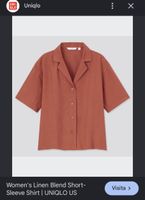 Camicia Uniqlo in misto lino color ruggine taglia XS