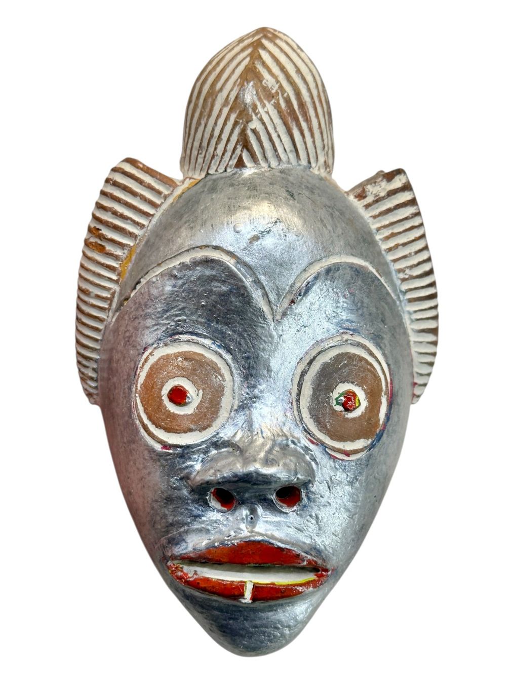 Internationale Kunst: Masque africain tribal argenté vintage - Objet d'art! – Gebraucht aus Morges von auc_yt6g 9
