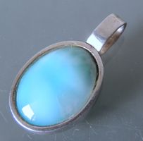 Larimar Silber 925 Anhänger 30 mm