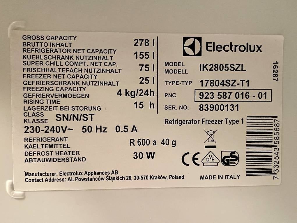 Frigoriferi: Kühlschrank Electrolux gross + Gefrierfach – Usato da Wallisellen venduto da Raspberrypi 4