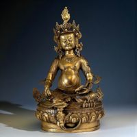 Kubera Jambhala Bronze Statue Reichtums Gott Tibet China