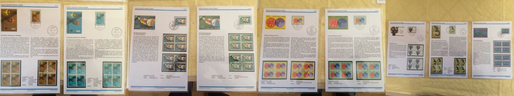Alle Briefmarken: Div. BL. UNION NATIONS POSTAGE STAMPS 1975-1979 – Neu (gemäss Beschreibung) aus Buchs AG von ReaNaTsch 2