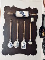 Deko Wand Hängende Kuechenutensilien Rollholz Delft Blau