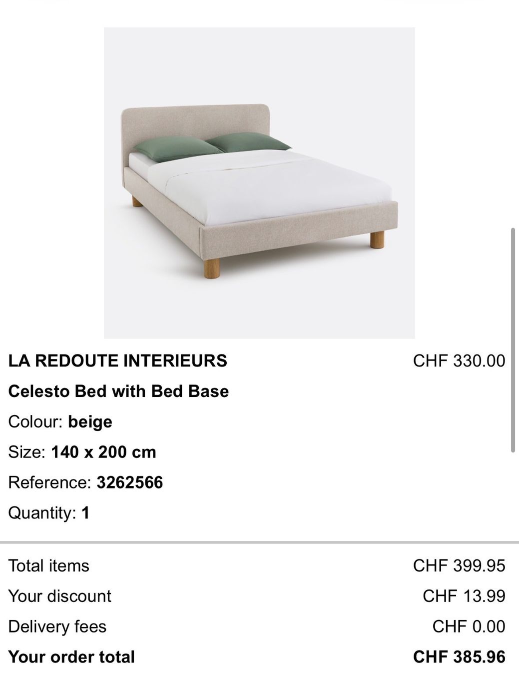 Letti: Celesto Bed with Bed Base – Usato da Küsnacht ZH venduto da jda_6kry 1