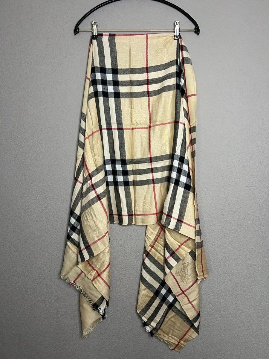 Foulard & Sciarpe: beiger Kaschmirschal mit Muster – Nuovo (secondo la descrizione) da Muri b. Bern venduto da michellew23