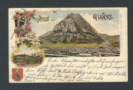 Gruss aus Glarus, farbig, 2 Bilder, 1902