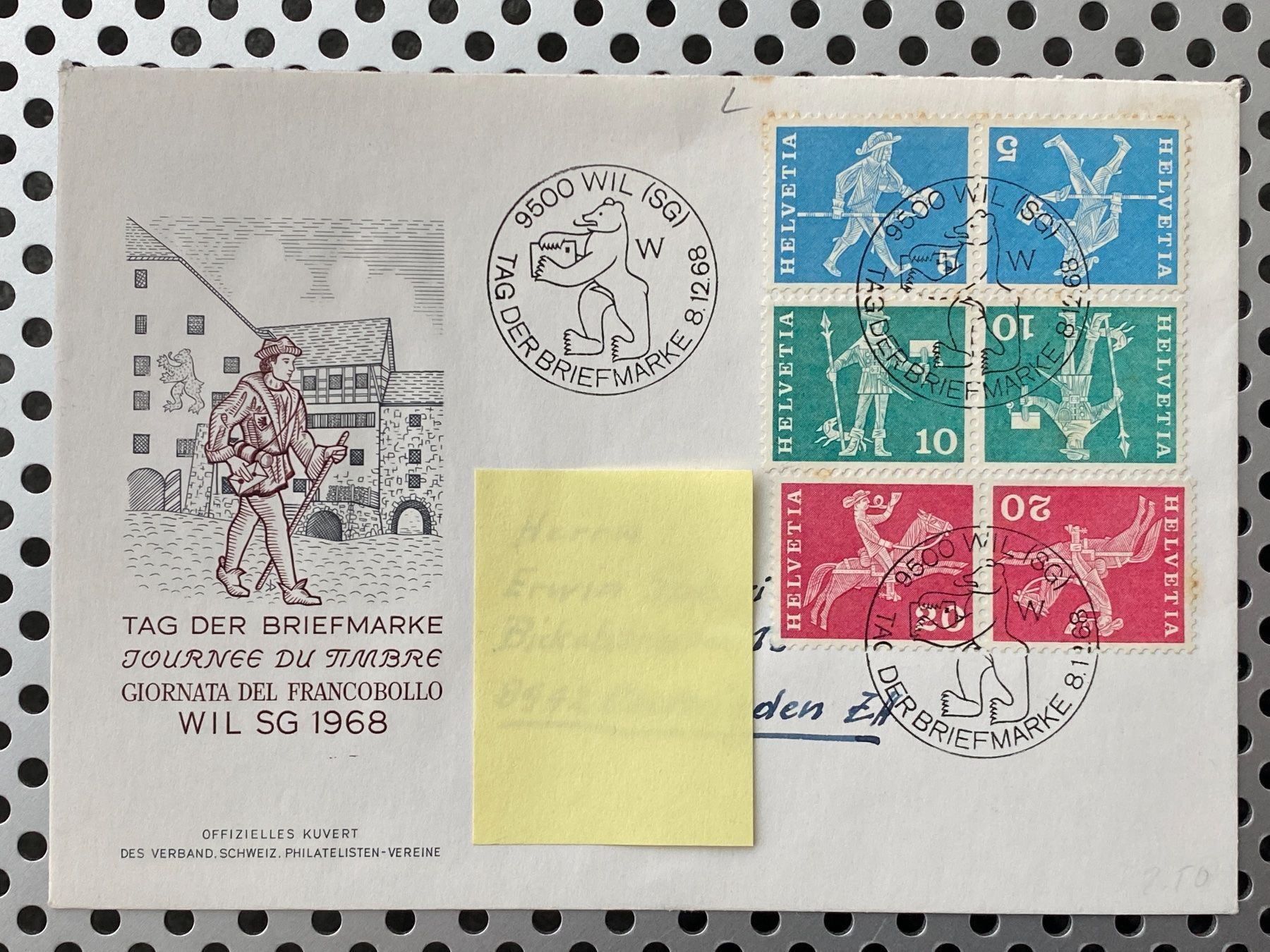 Alle Briefmarken: sonderbrief tag der briefmarke wil 1968 – Gebraucht aus Vaduz von hirschjager