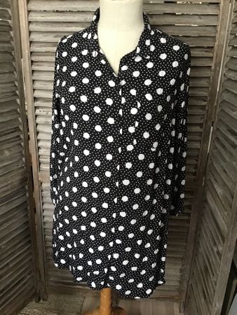 Tunika- Bluse * schwarz- weiß Größe 52 Lagenlook neu