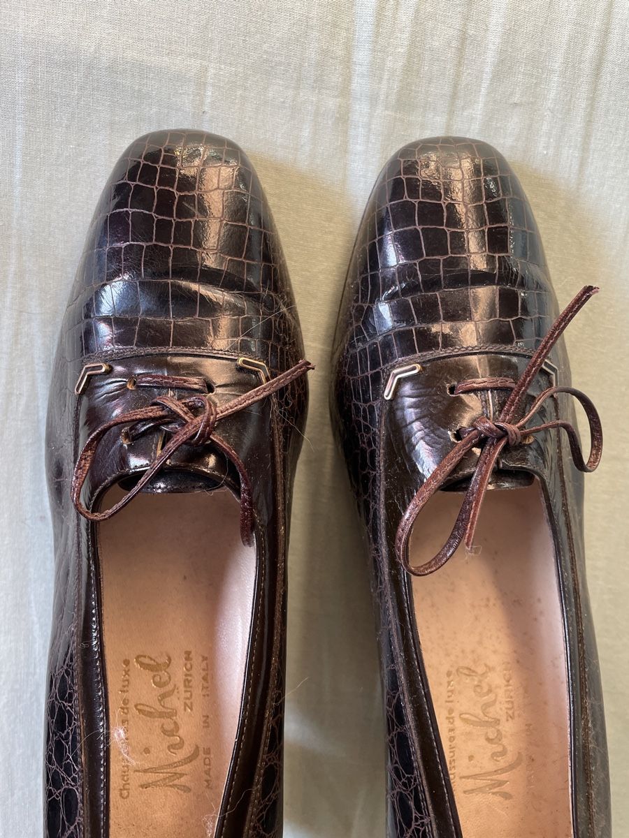 Damenschuhe: Authentic 1950s crocodile-embossed leather vintage loafer-st – Gebraucht aus Zürich von MISSYS-WONDERBAG 3