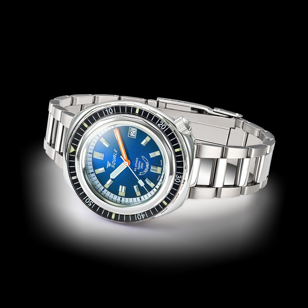 Squale Orologi: Squale 2001 Sunray Blue Auto 2001BKBL.AC – Nuovo e nell'imballaggio originale da Carouge GE venduto da Watchaser 2
