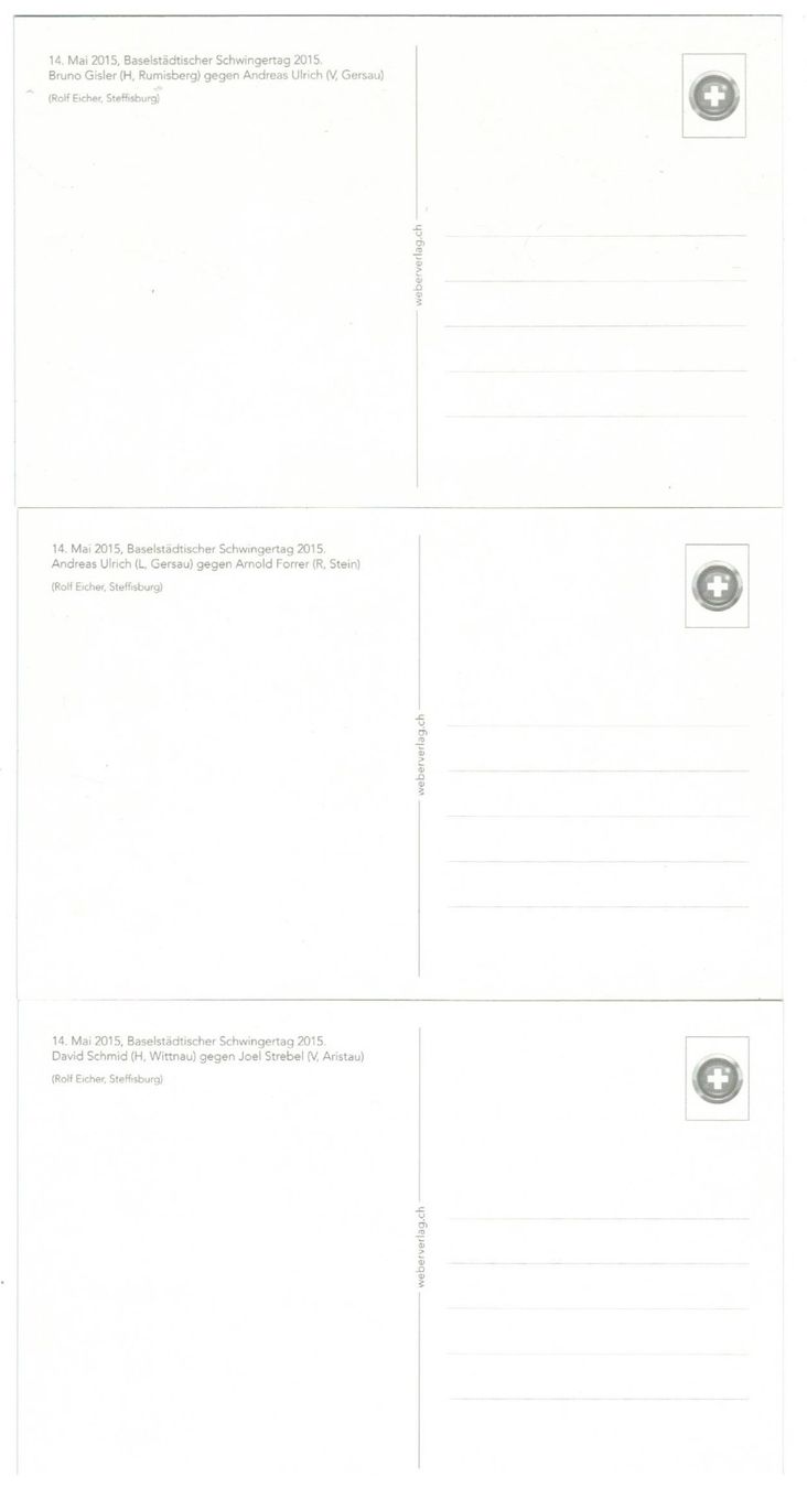 Cartoline postali: 3 AK Baselstädtischer Schwingertag 14.5.2015 – Usato da Zürich venduto da tol_b7c7 1